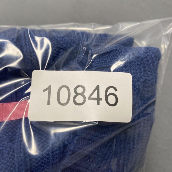 Lilly Pulitzer Sweater Womens Large Blue Cable‎ Knit Cotton Crewneck Logo - Picture 7 of 7